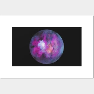 Galaxy Purple Moon Posters and Art